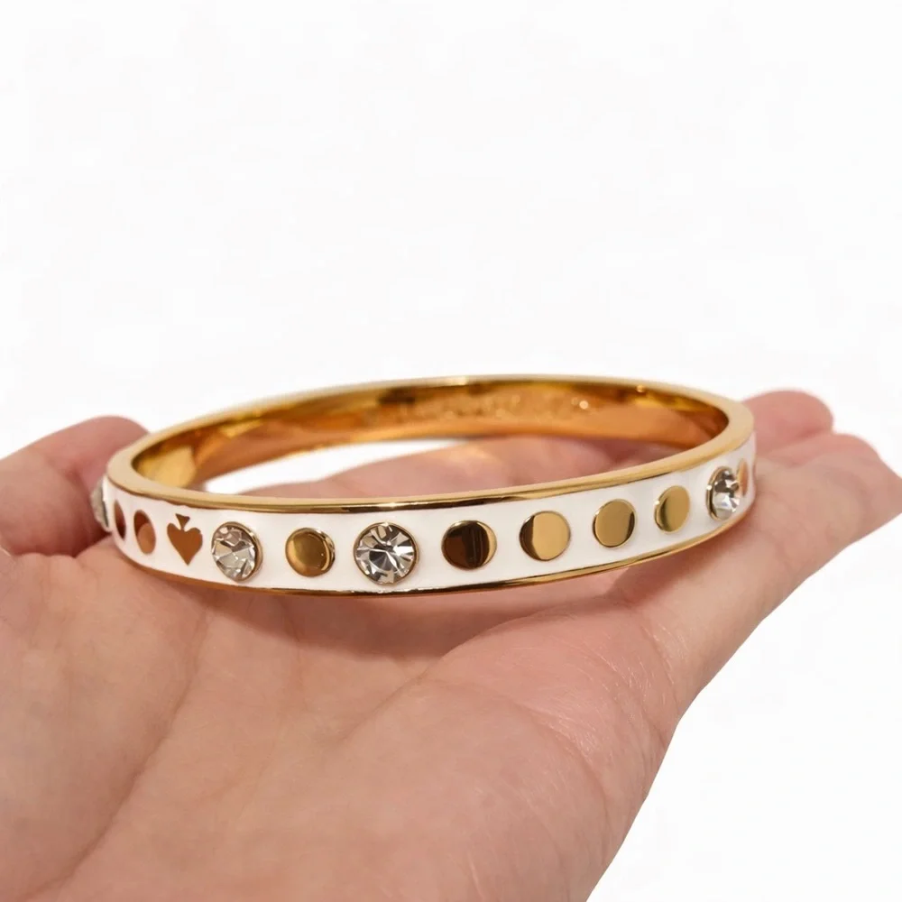 Kate Spade Spot the Spade White Bangle Bracelet - Picture 3 of 4